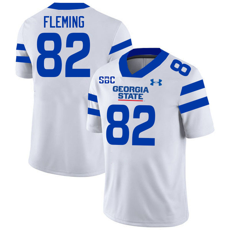 Georgia State Panthers #82 Dorian Fleming College Football Jerseys Stitched-White